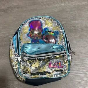 L.O.L. Surprise! Glittery Kids Backpack - Silver and Blue